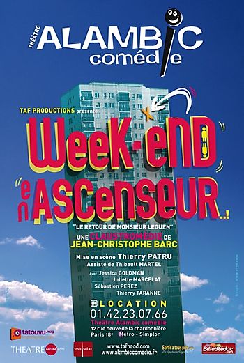 Week-end en ascenseur alambic comédie anne busnel juliette marcelat sebastien blanc anthony michineau thierry patru