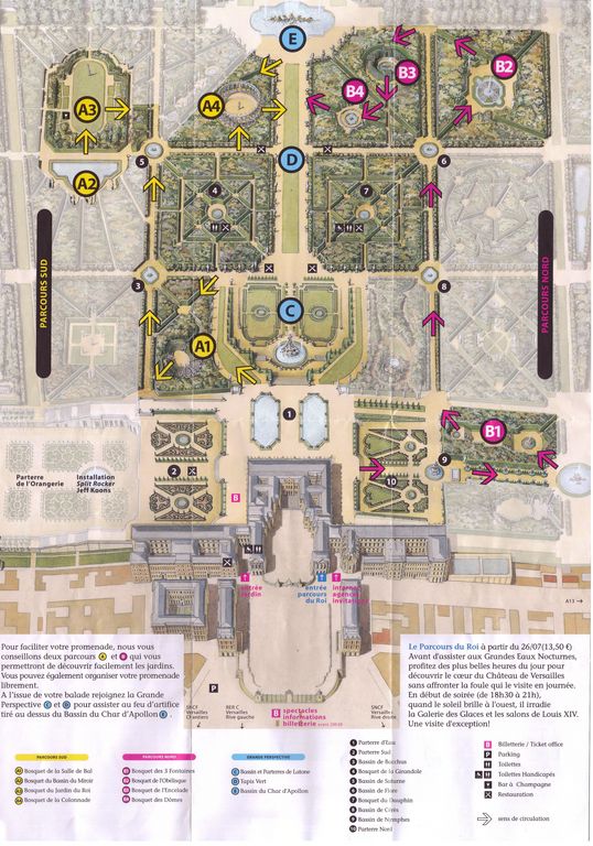 Plan jardin du chateau de versailles