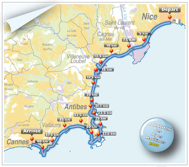 Parcours marathon alpes maritimes 2010