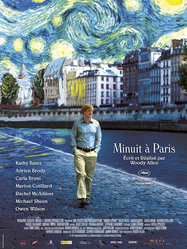 Minuit a paris woody allen kathy bates adrien brody carla bruni marion cotillard rachel mcadams michael sheen owen wilson