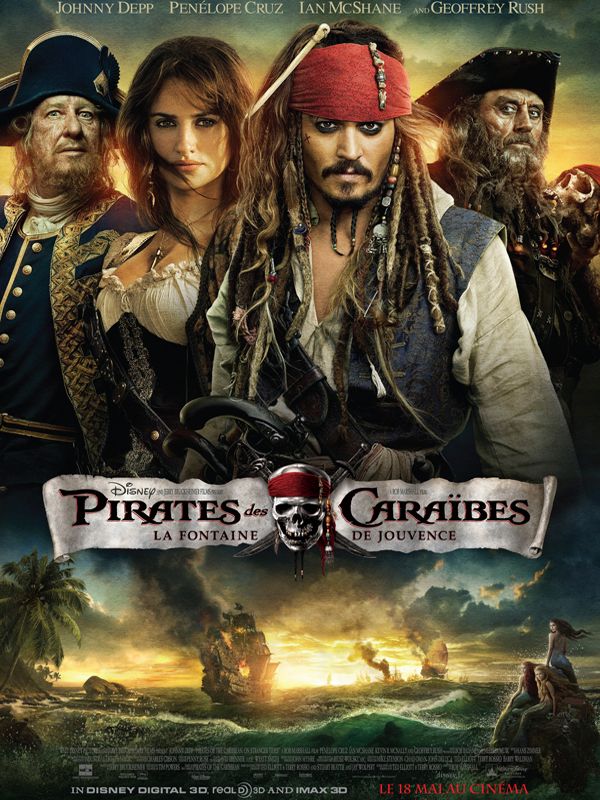 Pirates des caraibes johnny depp penelope cruz ian mcshane geoffrey rush rob marshall la fontaine de jouvence