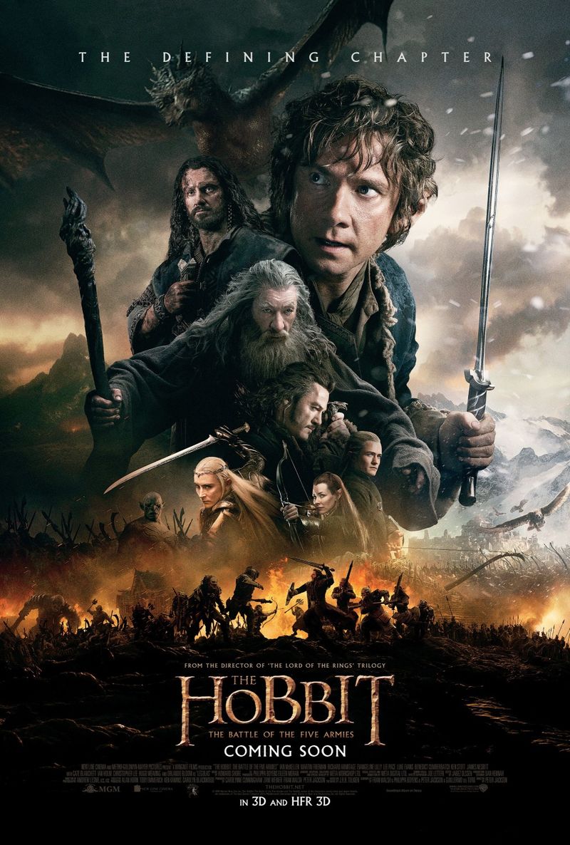 Le hobbit la bataille des cinq armees affiche martin freeman peter jackson